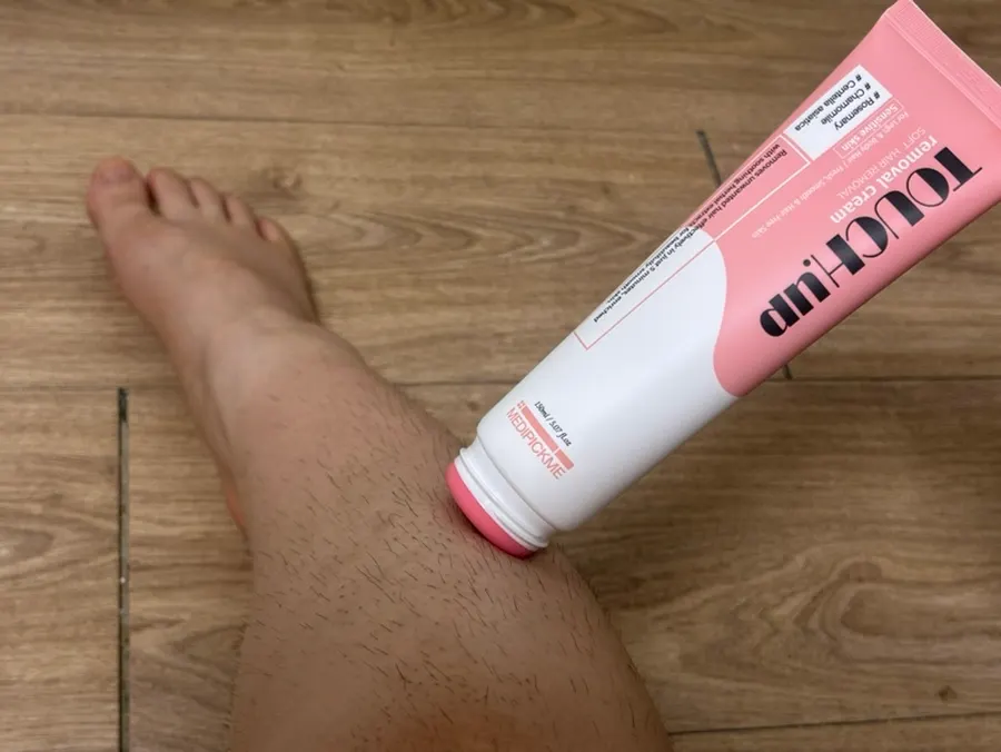 Cream applied to the leg