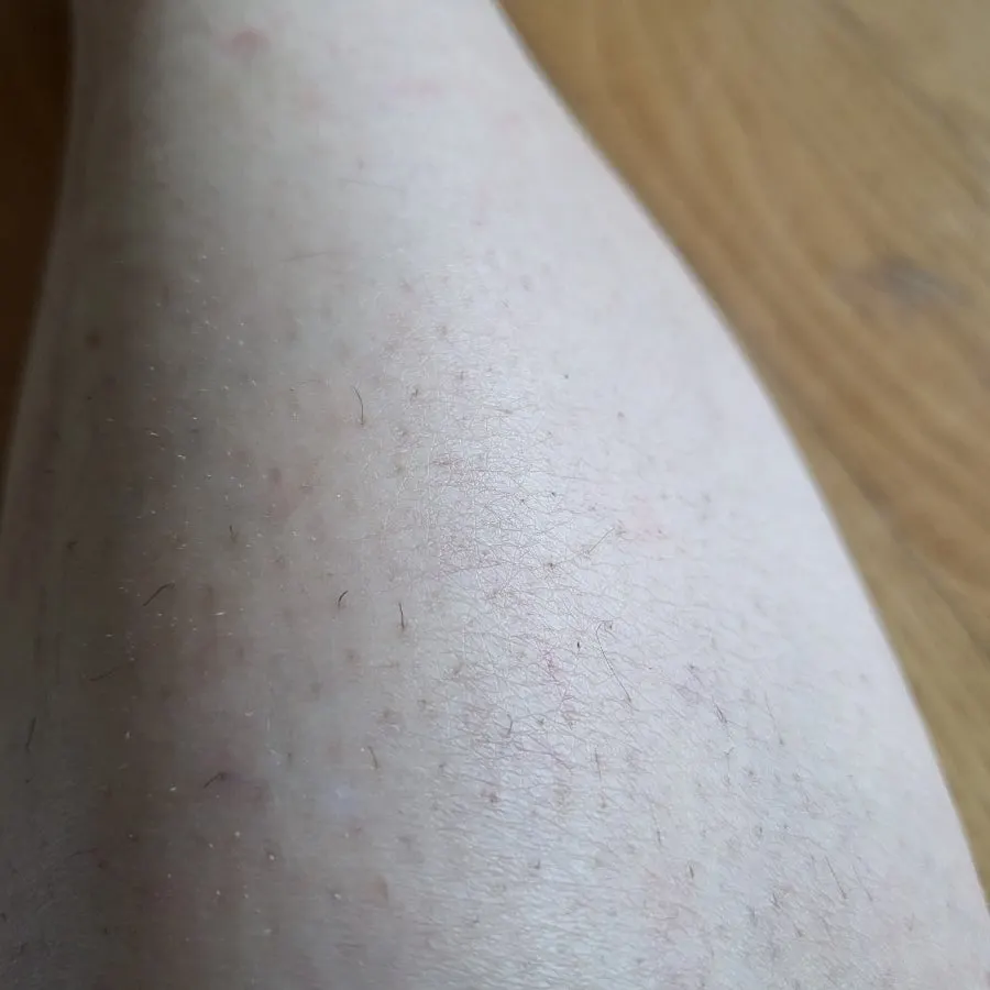Smooth calf after using the hair removal cream