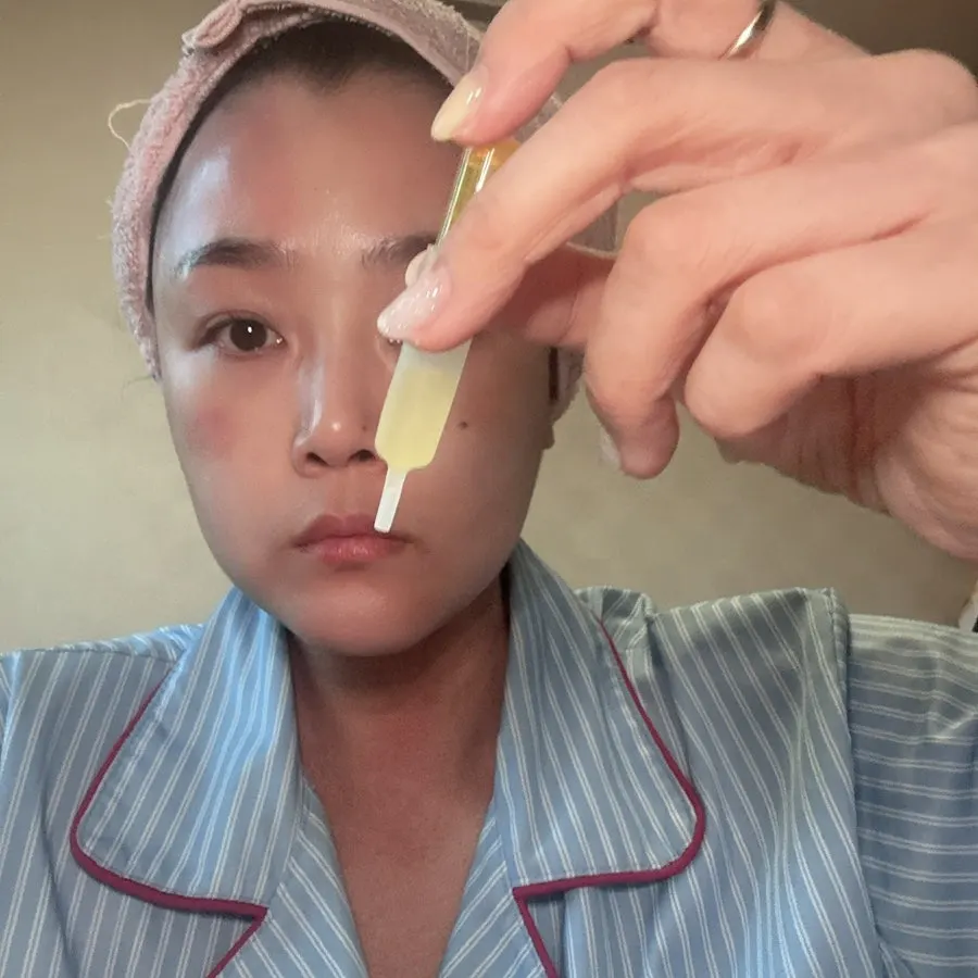 세이프캡을 결합한 앰플 사용 모습