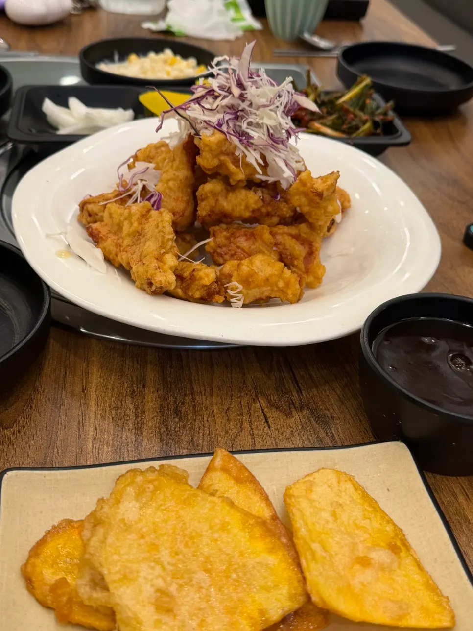 Cross-section of crispy-battered tangsuyuk