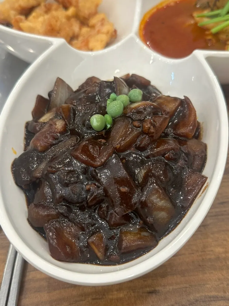 Close-up of meat in the jjamppong