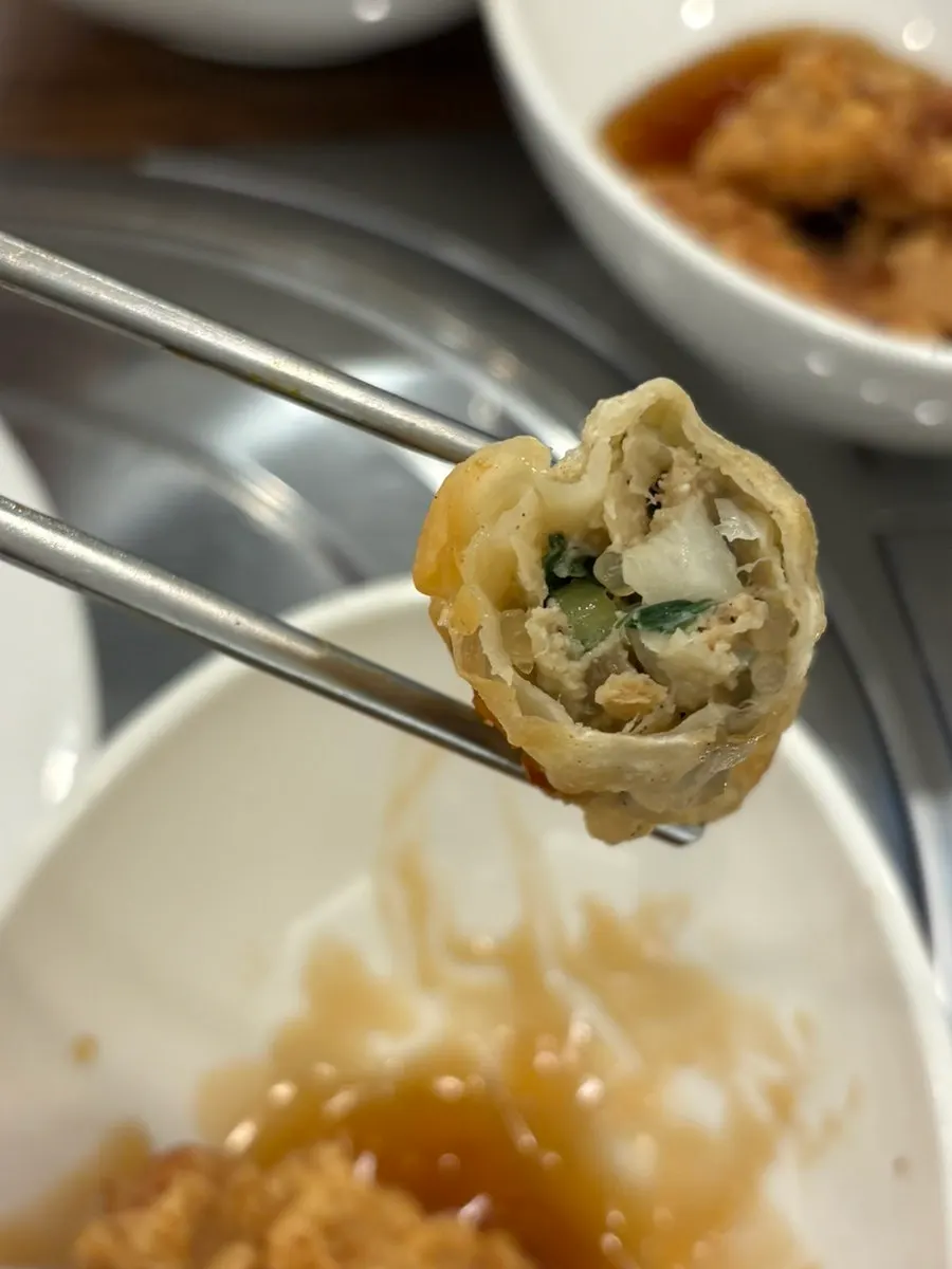 Five golden fried dumplings