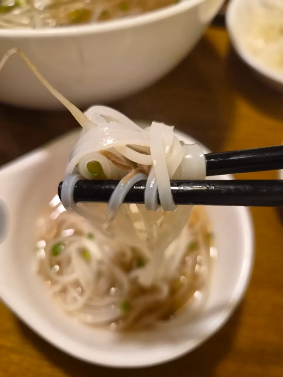 Bowl of nuoc mam dipping sauce for bun cha