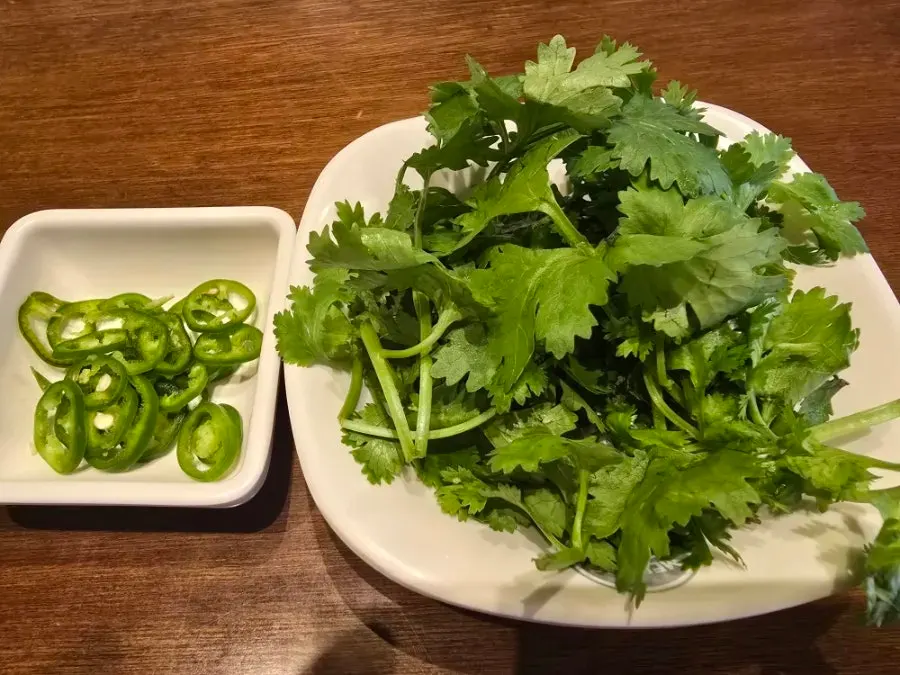 Extra plate of bean sprouts and cilantro