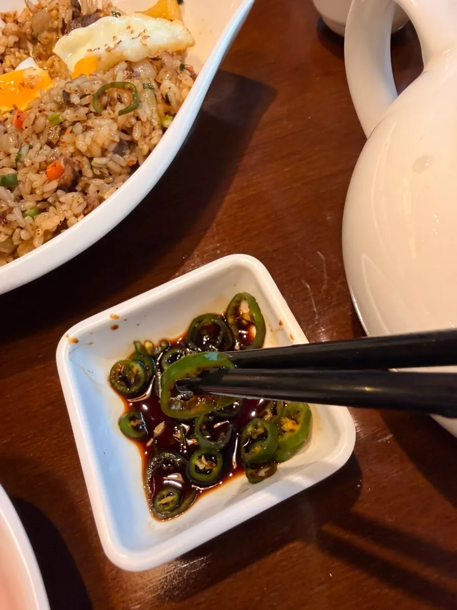 Soy sauce and cheongyang chili peppers requested separately