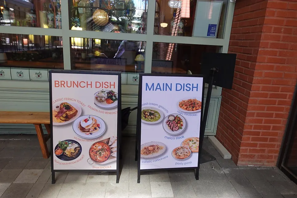 MELA Hongdae's all-day brunch menu board
