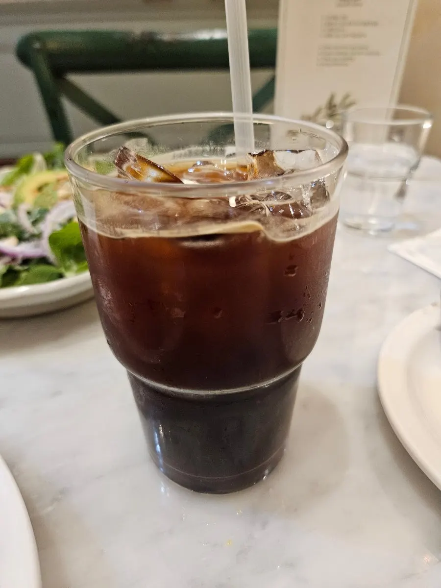 Cup of coffee ordered alongside brunch