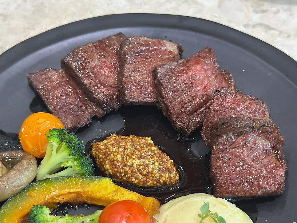 Chuck flap steak pre-cut into easy-to-eat pieces