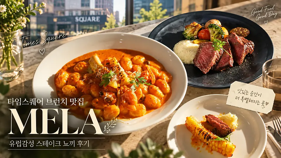 멜라 타임스퀘어점 브런치 테이블 사진