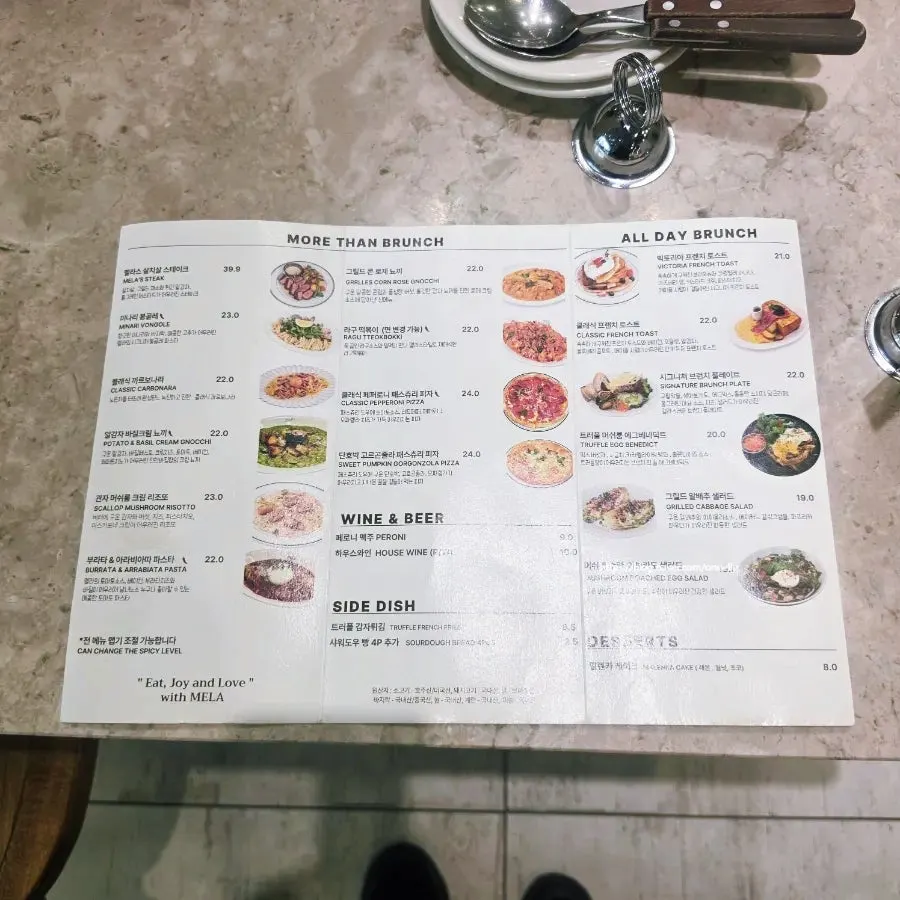 Menu board at Mela Times Square