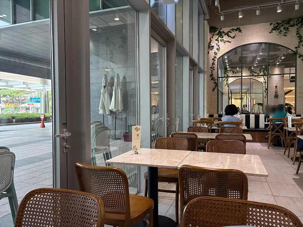 Stroller-friendly table seating at Mela