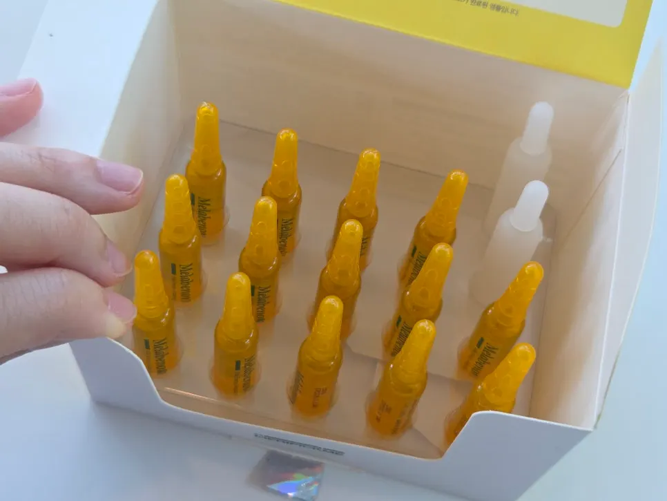 Vitamin ampoule set inside the box