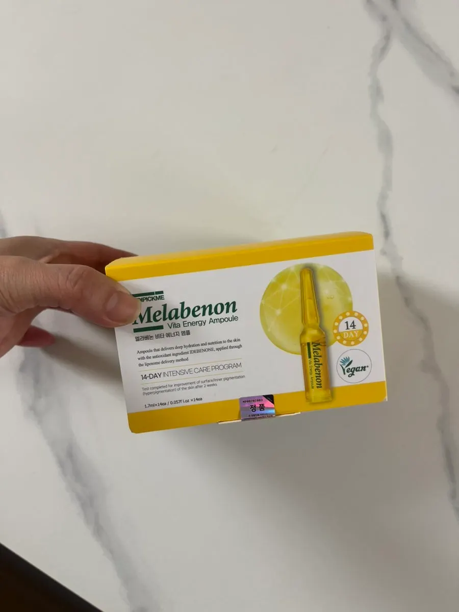 Photo before using the ampoule, showing concerns about a dull skin tone
