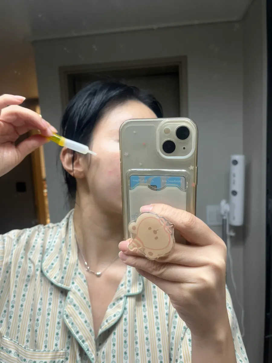 Light, runny ampoule texture applied to skin