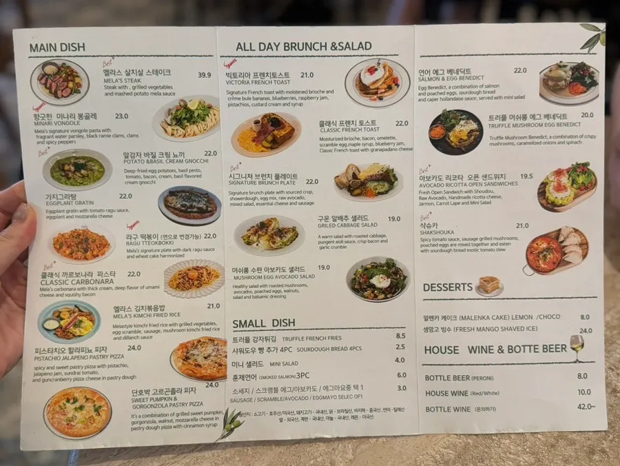 MELA Hongdae menu board