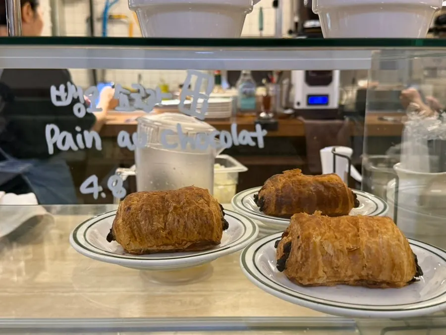 Bakery menu signage at MELA Hongdae