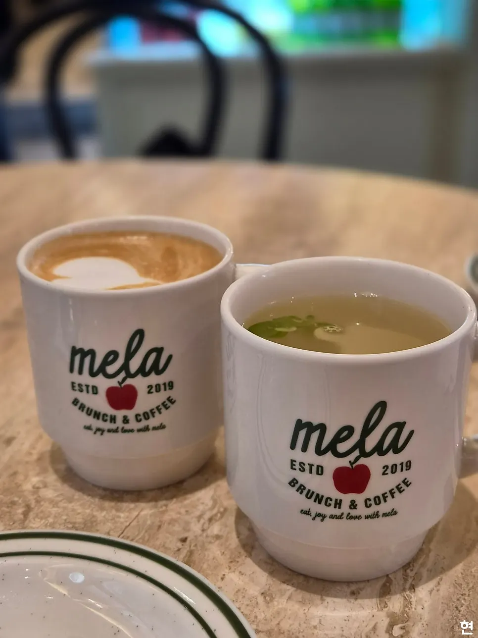 MELA Hongdae's grandma's ginger tea and caffe latte