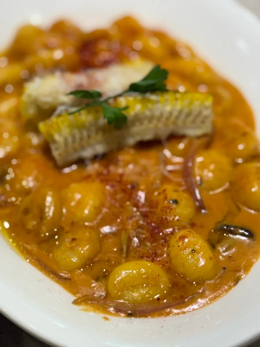 A forkful of chewy gnocchi