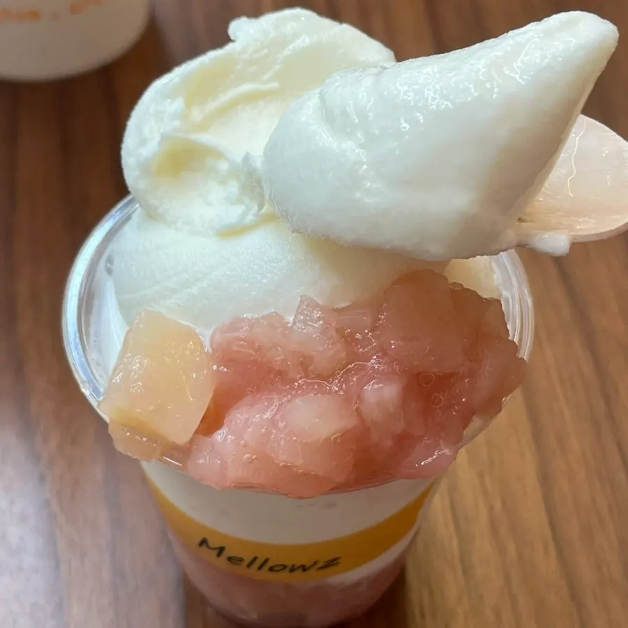 복숭아 아이스크림 클로즈업
