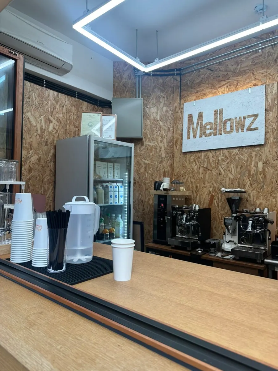 Interior of Mellows with kiosk ordering stand