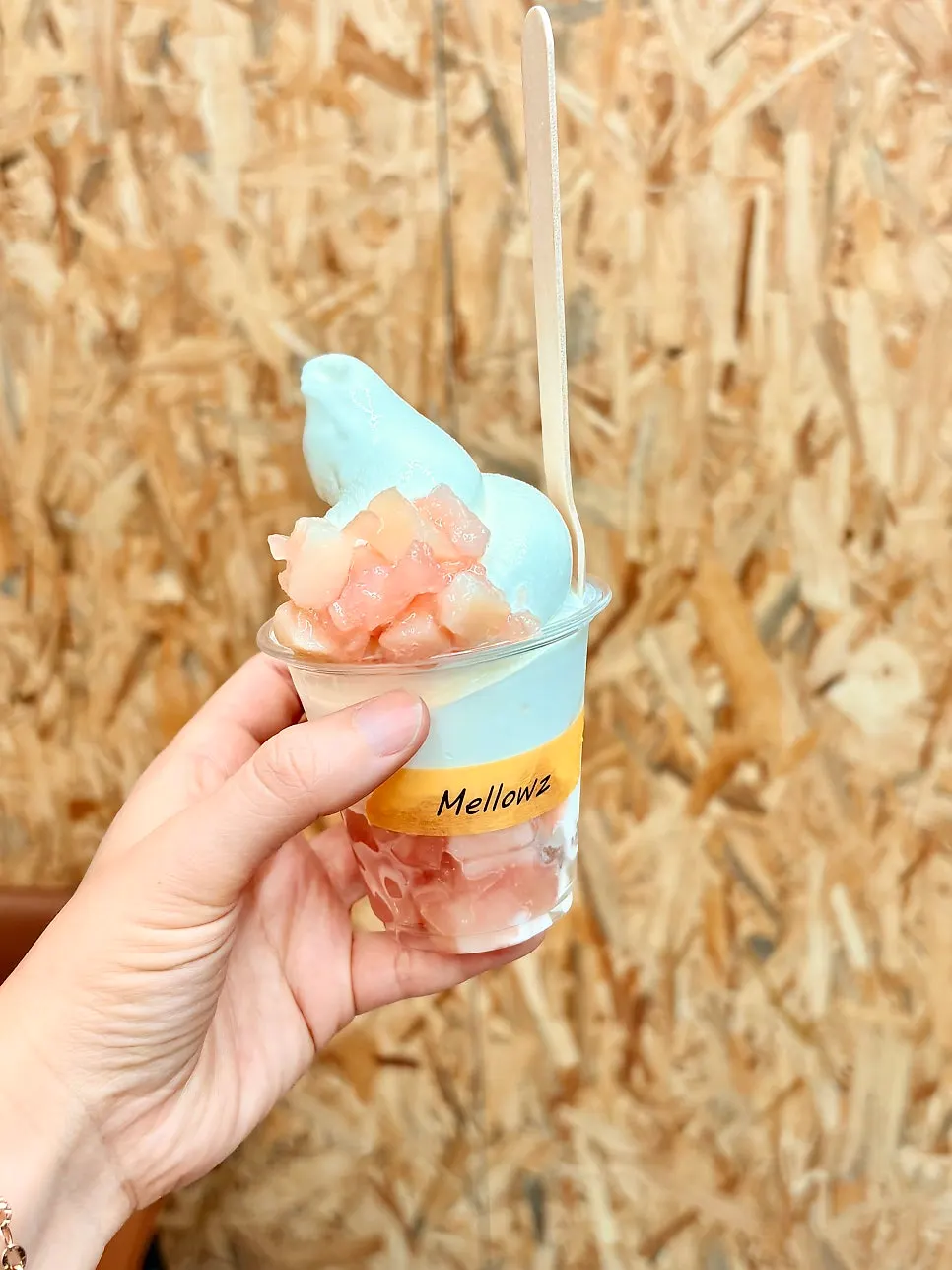 Seasonal peach soft serve
