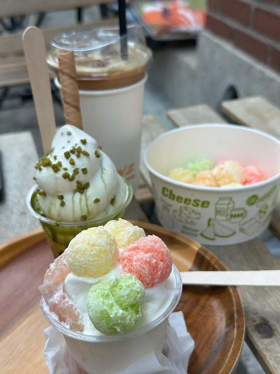Cookies placed on top of the ice cream
