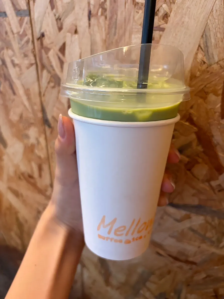 Mellows' rich matcha latte