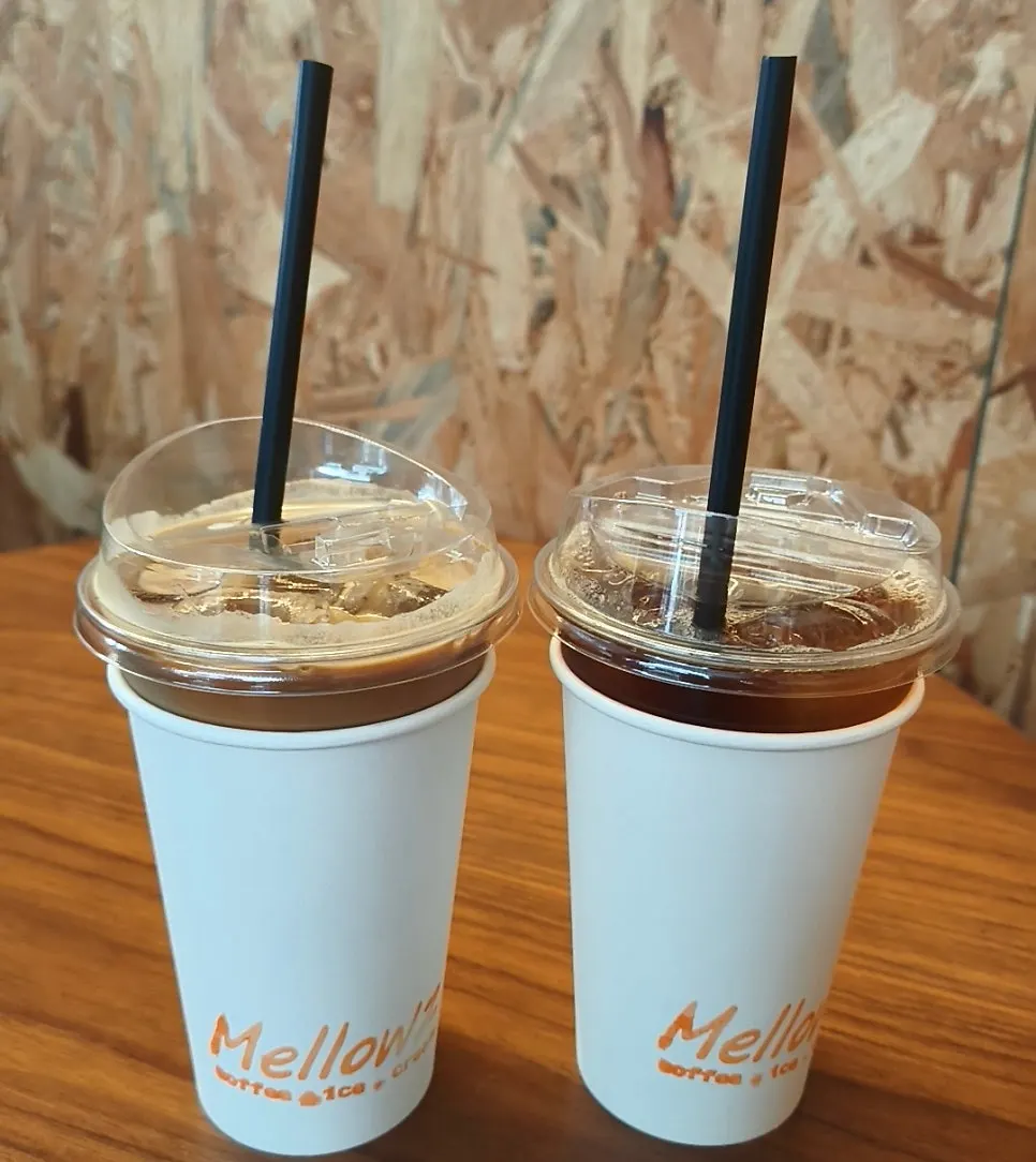 Two cups of Mellows' decaf coffee