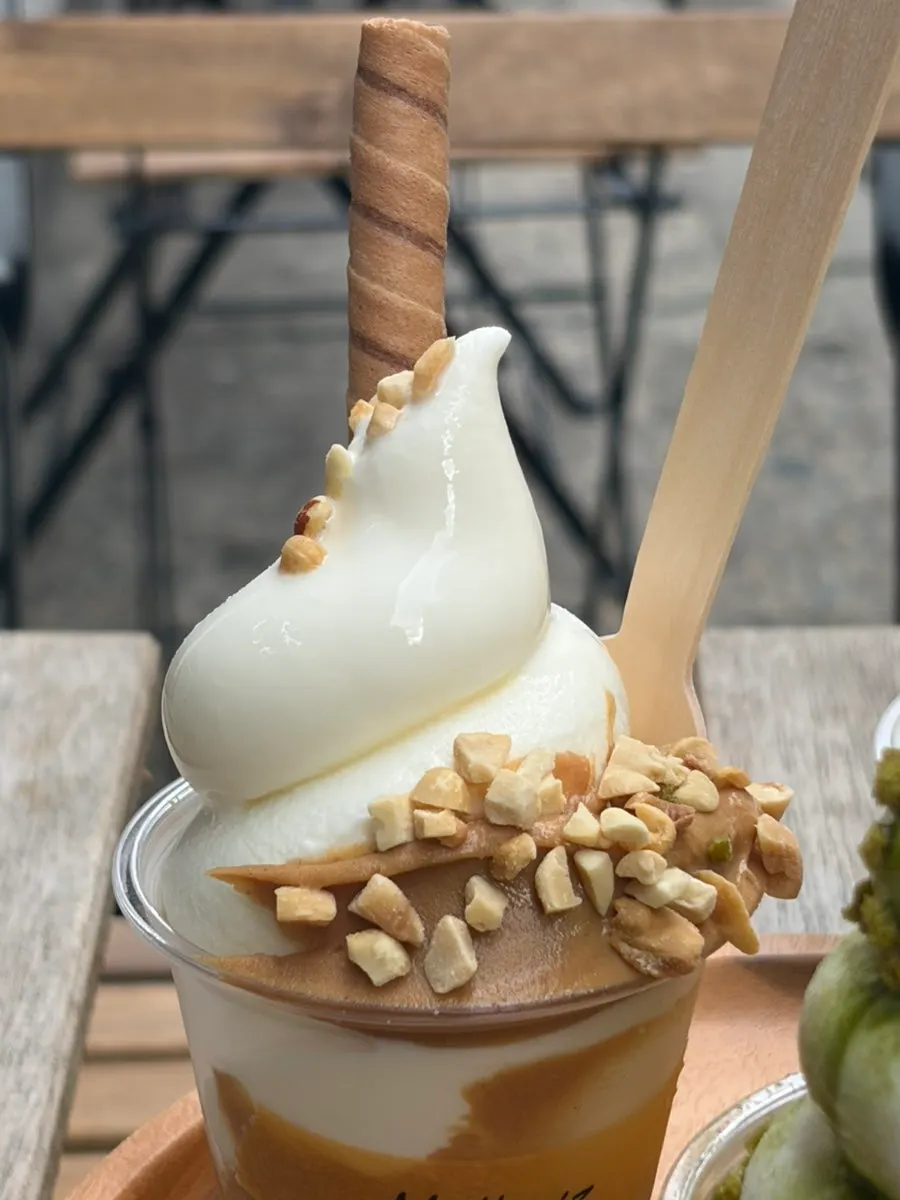 Close-up of peanut butter ice cream