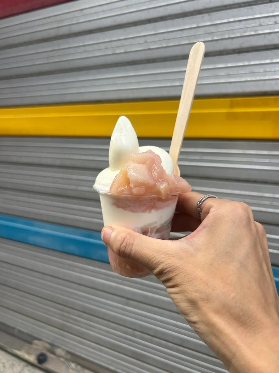 A spoonful of Mellows matcha soft serve