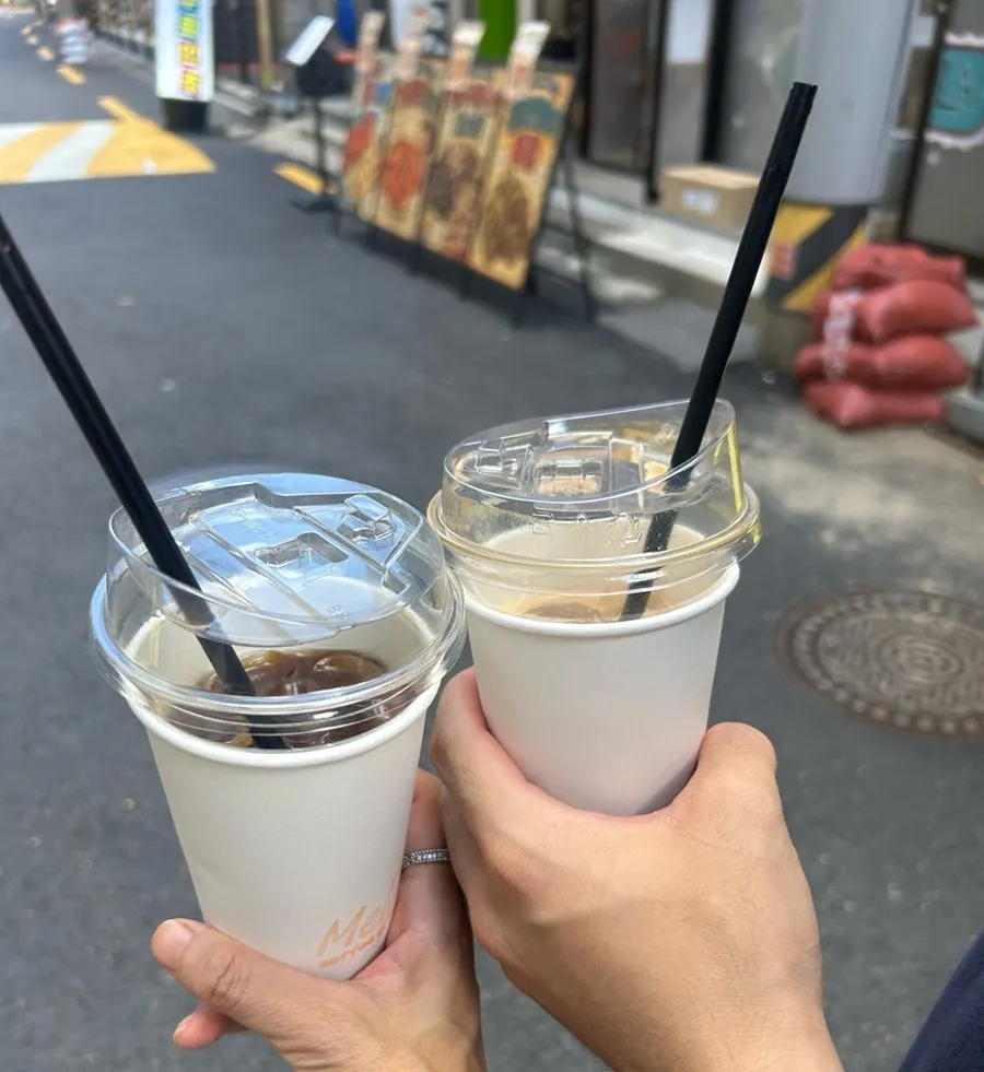 A cup of Mellows vanilla latte