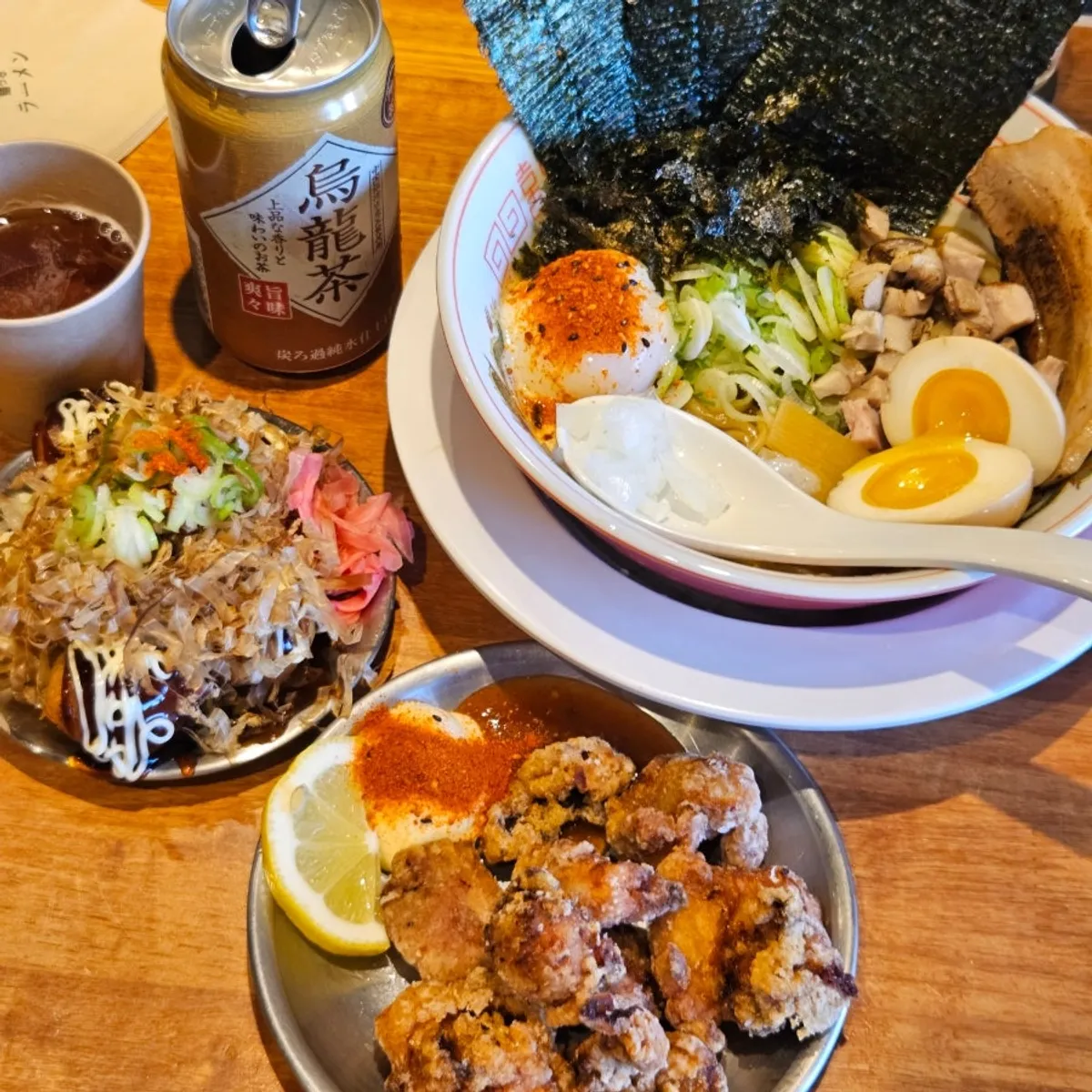 A bowl of abura soba piled high with seaweed