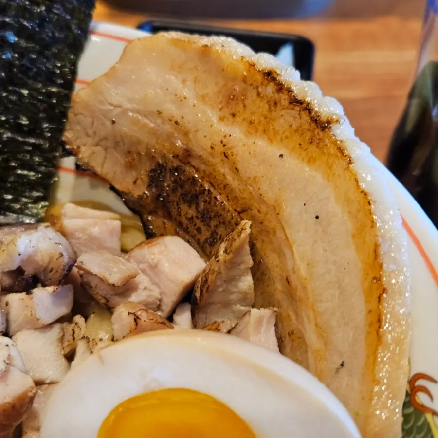 The last bite of abura soba mixed with toppings