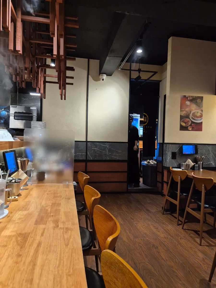 Bar seating comfortable for solo dining
