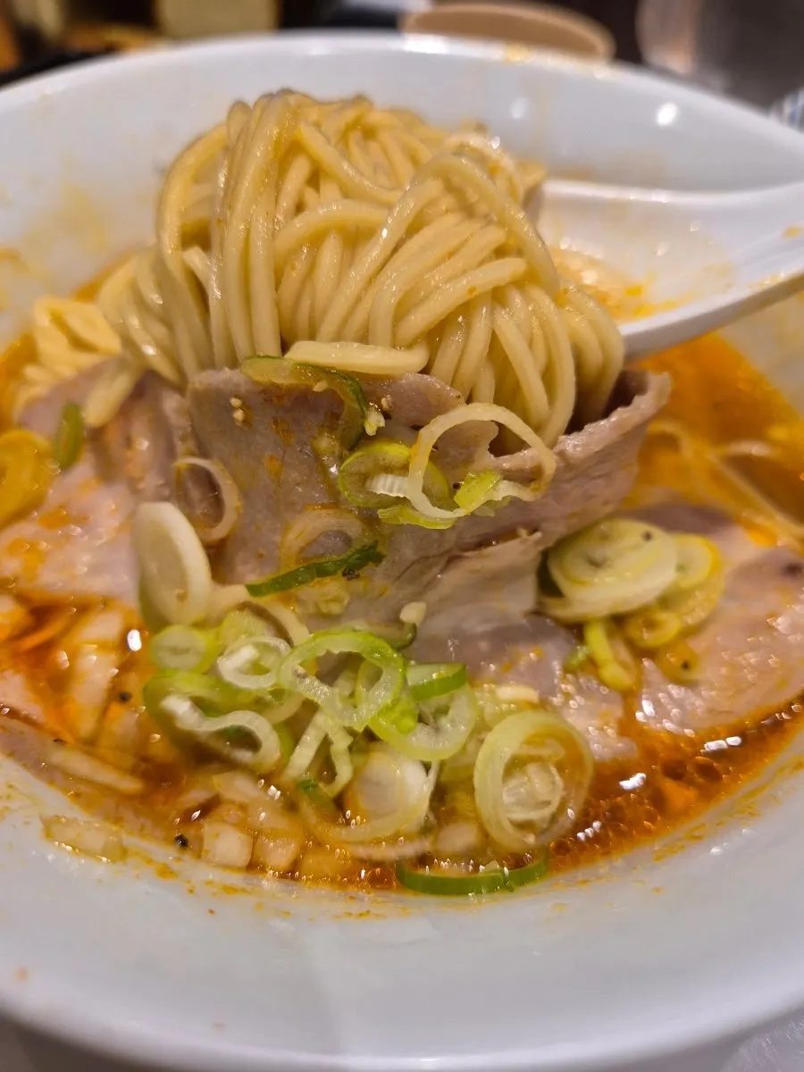 Shoyu ramen topped with meat