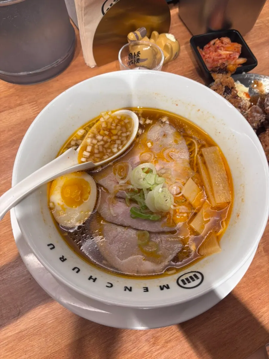 A bowl of abura soba at Mentsuru City Hall Branch