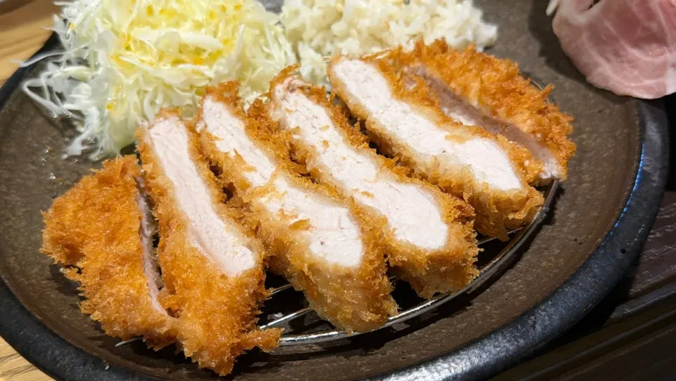 Handmade pork loin tonkatsu served with salt and wasabi