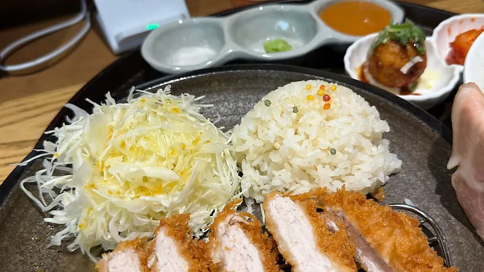 Menji's special tare sauce and fresh wasabi