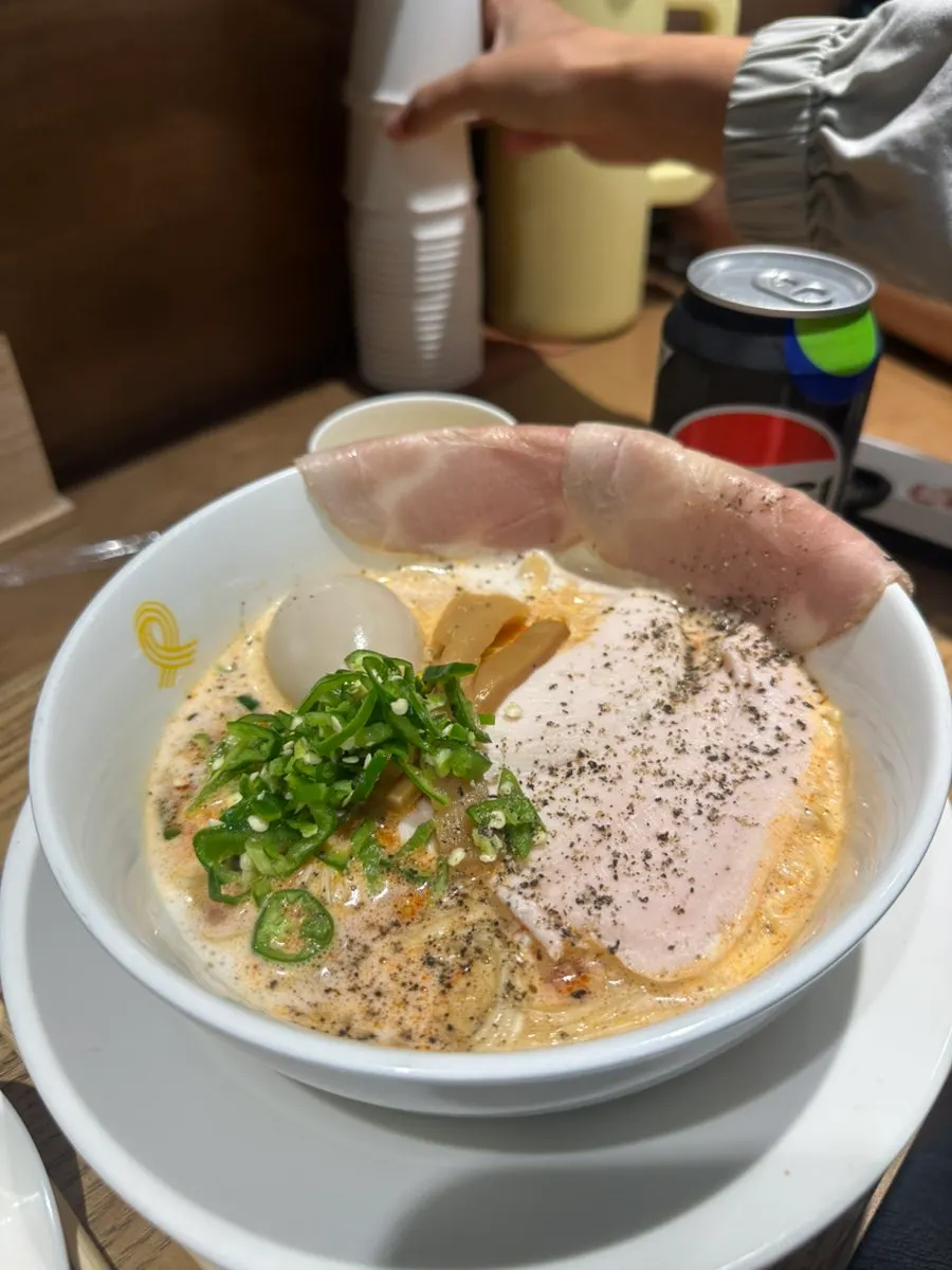Red broth ttangcho tori paitan ramen