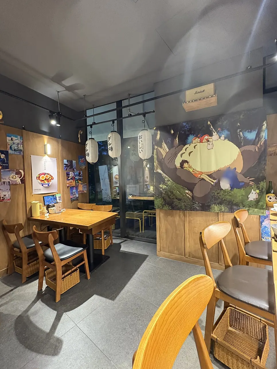 Japanese-style decoration inside the restaurant