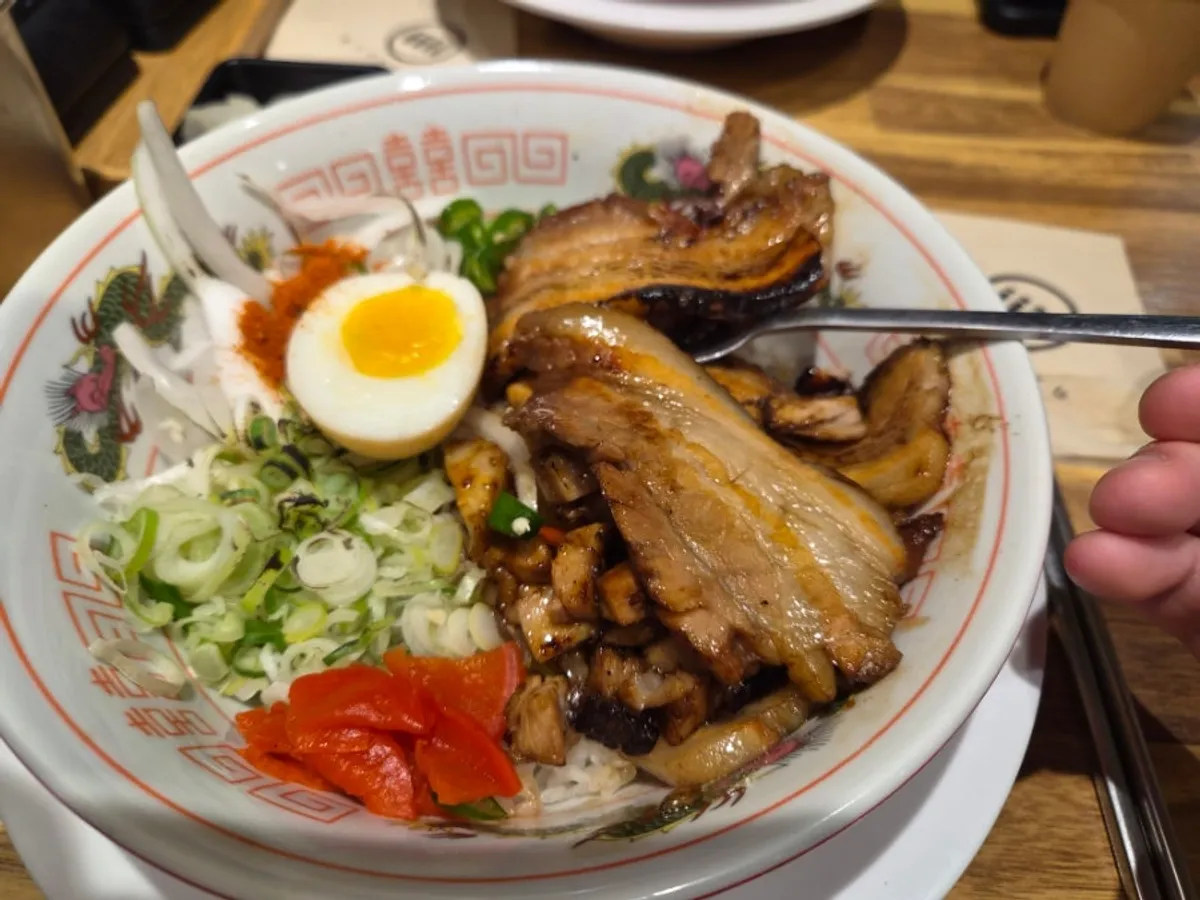 Chashu don served together with ramen at Mentsuru City Hall Branch