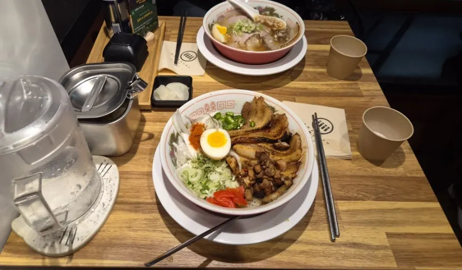 Table at Mentsuru City Hall Branch after finishing the meal