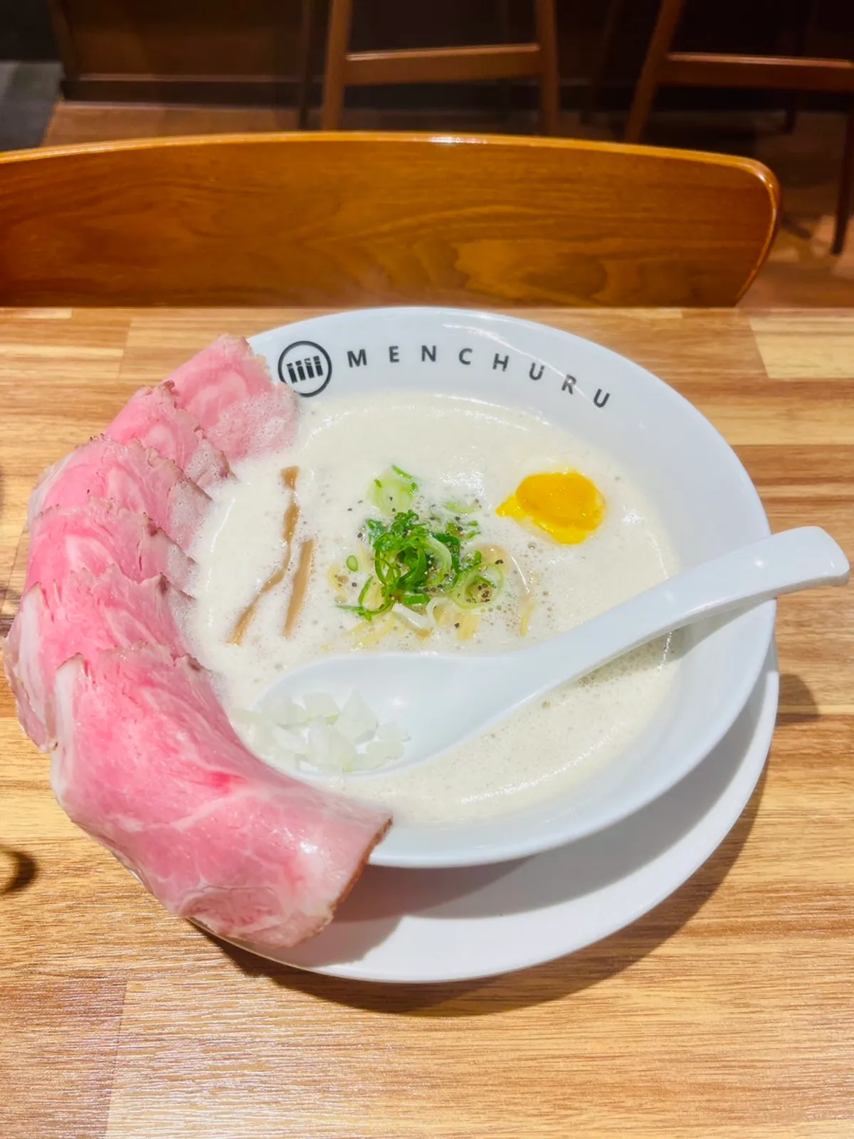 A bowl of tori paitan ramen at Mentsuru Euljiro Branch