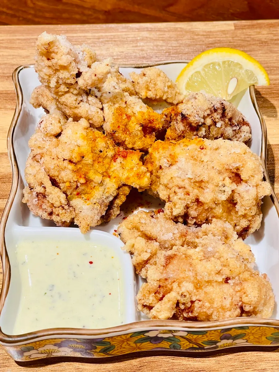 A plate of homemade karaage at Mentsuru Euljiro Branch