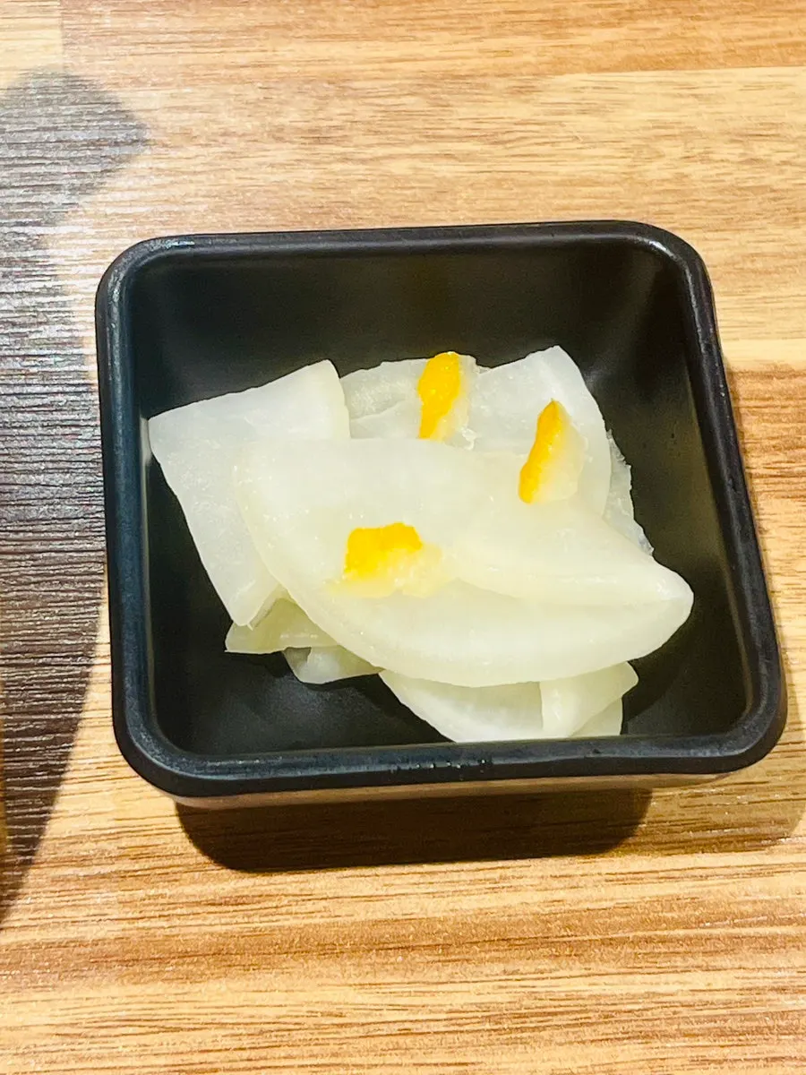Side dish of yuzu-scented pickled radish