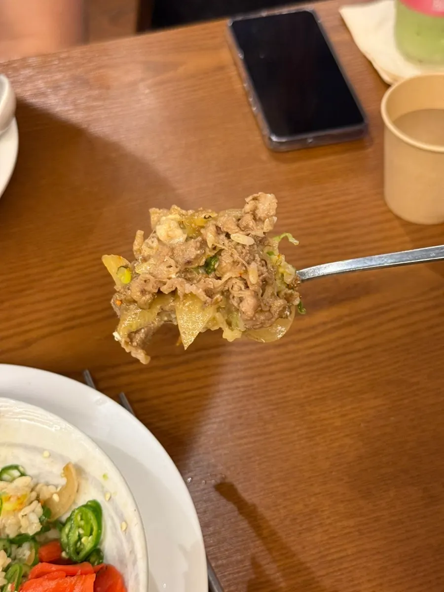 고기가 넉넉하게 올라간 규동