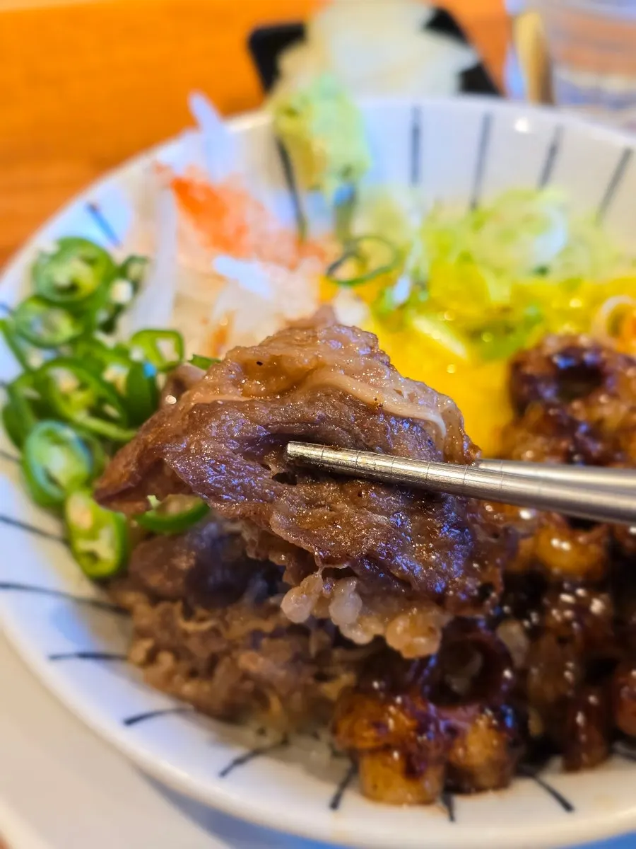 Lean beef short rib visible in the hormone-don