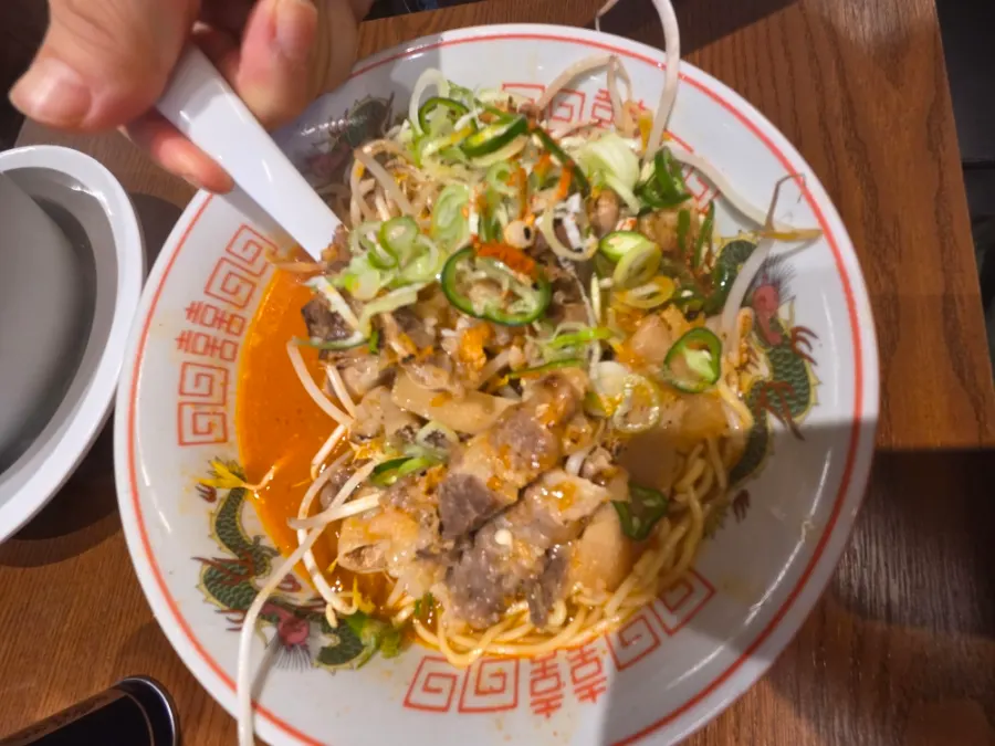 Mentsuru's motsu ramen with beef tripe
