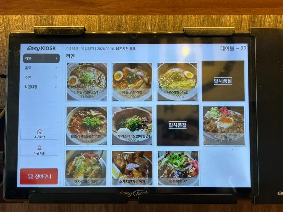 Ramen menu board at Mentsuru Children's Grand Park Branch