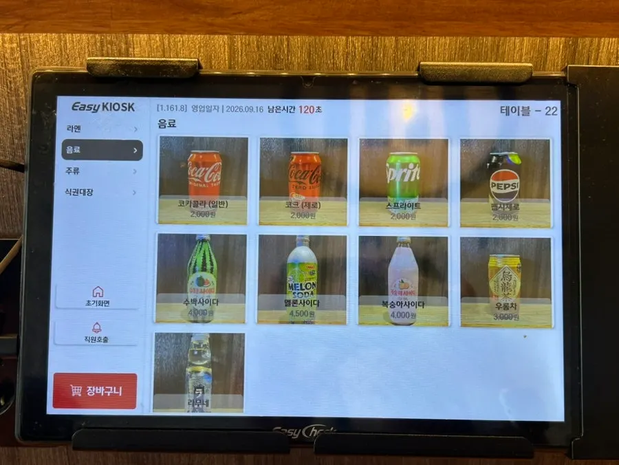 Menu board showing Mentsuru's side dishes and prices